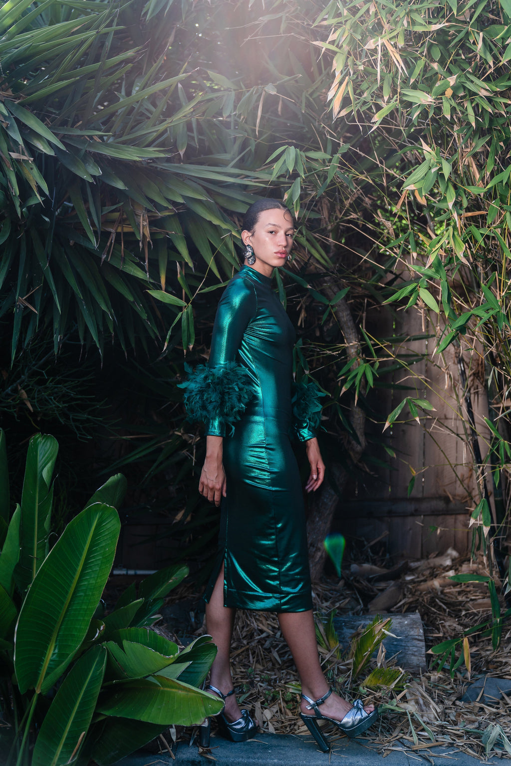 Julianne Dress in Electric Emerald