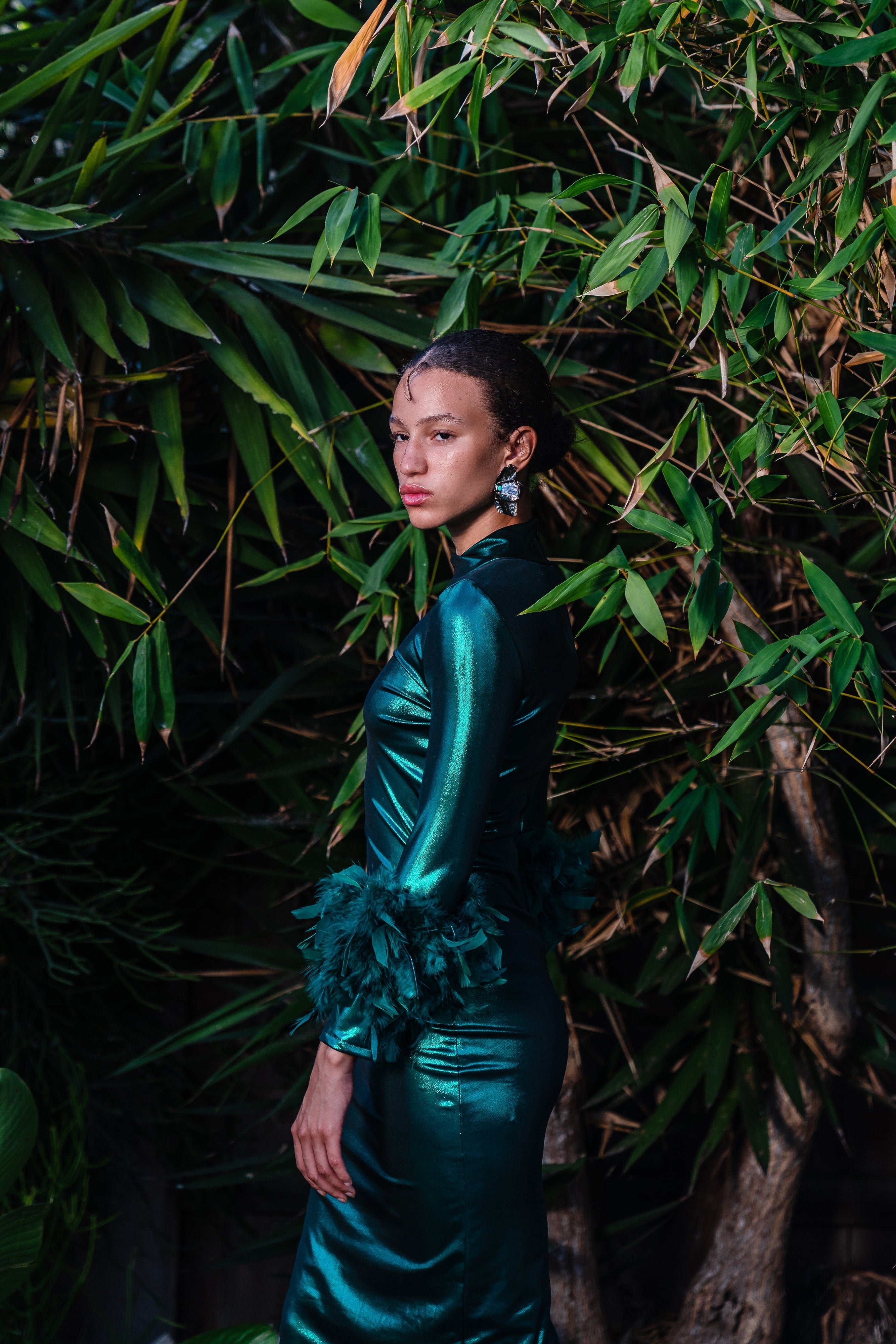 Julianne Dress in Electric Emerald