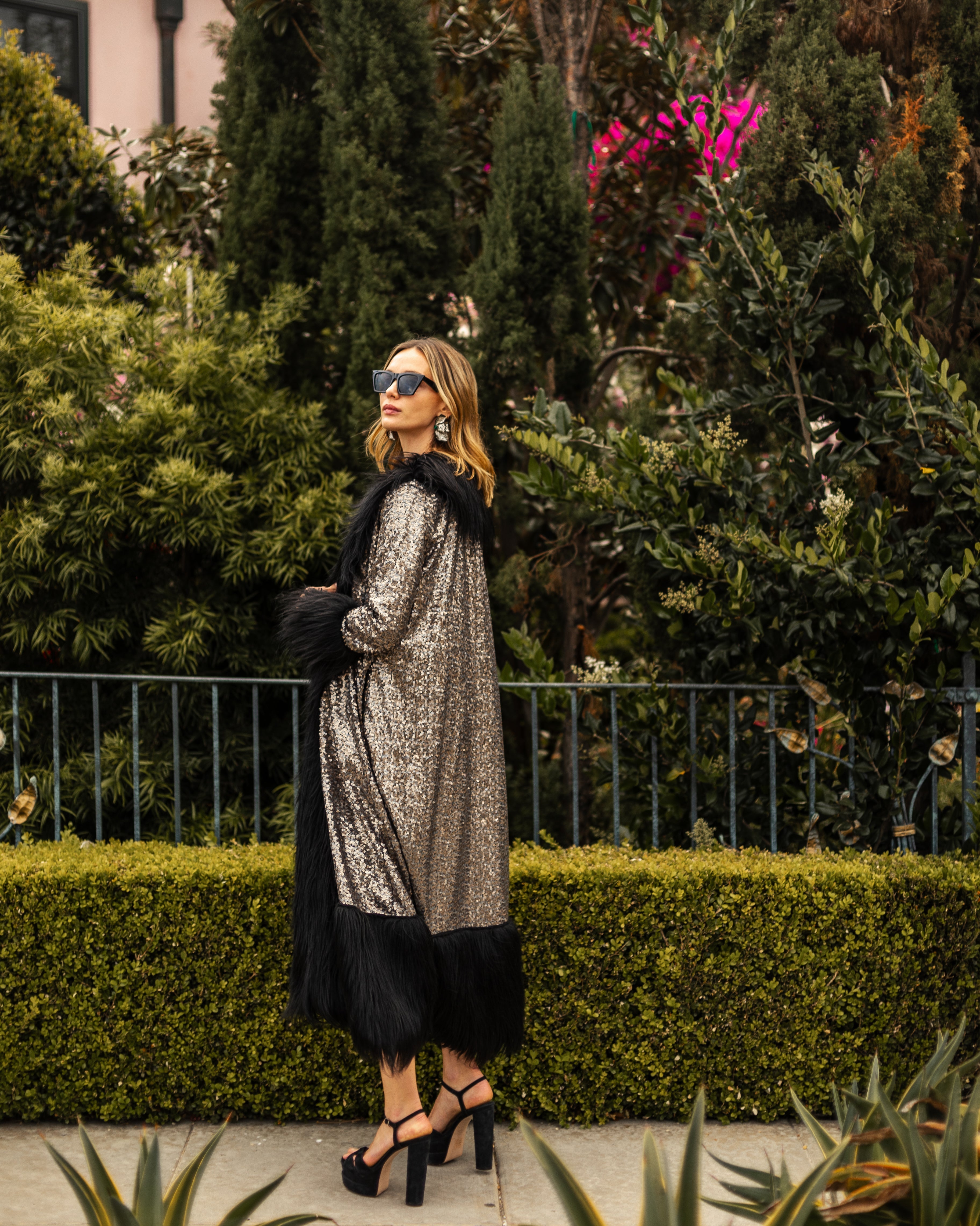 Penny Deluxe Gunmetal Faux Fur Jacket