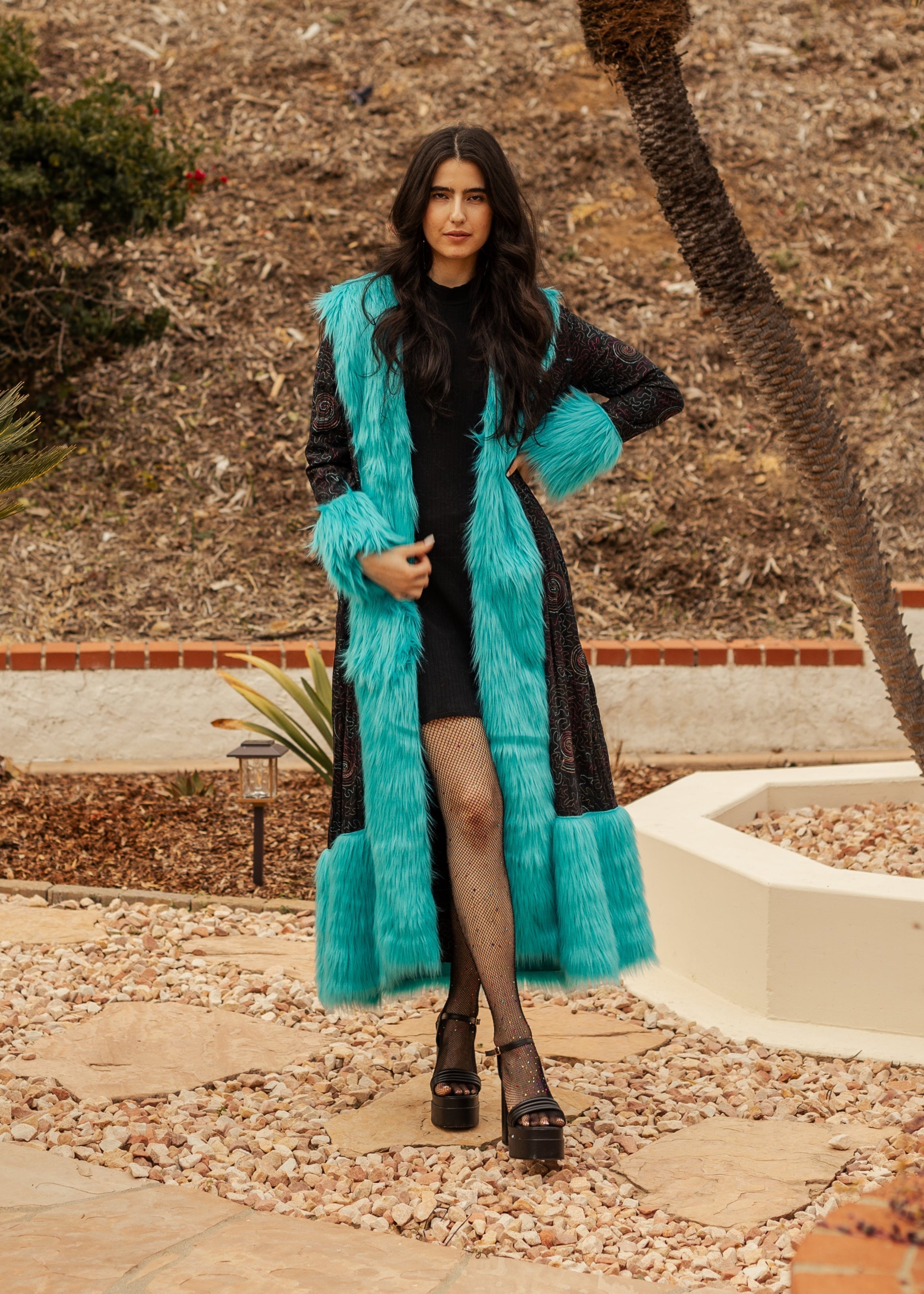 Penny Deluxe Toxique Embroidered Faux Fur Jacket