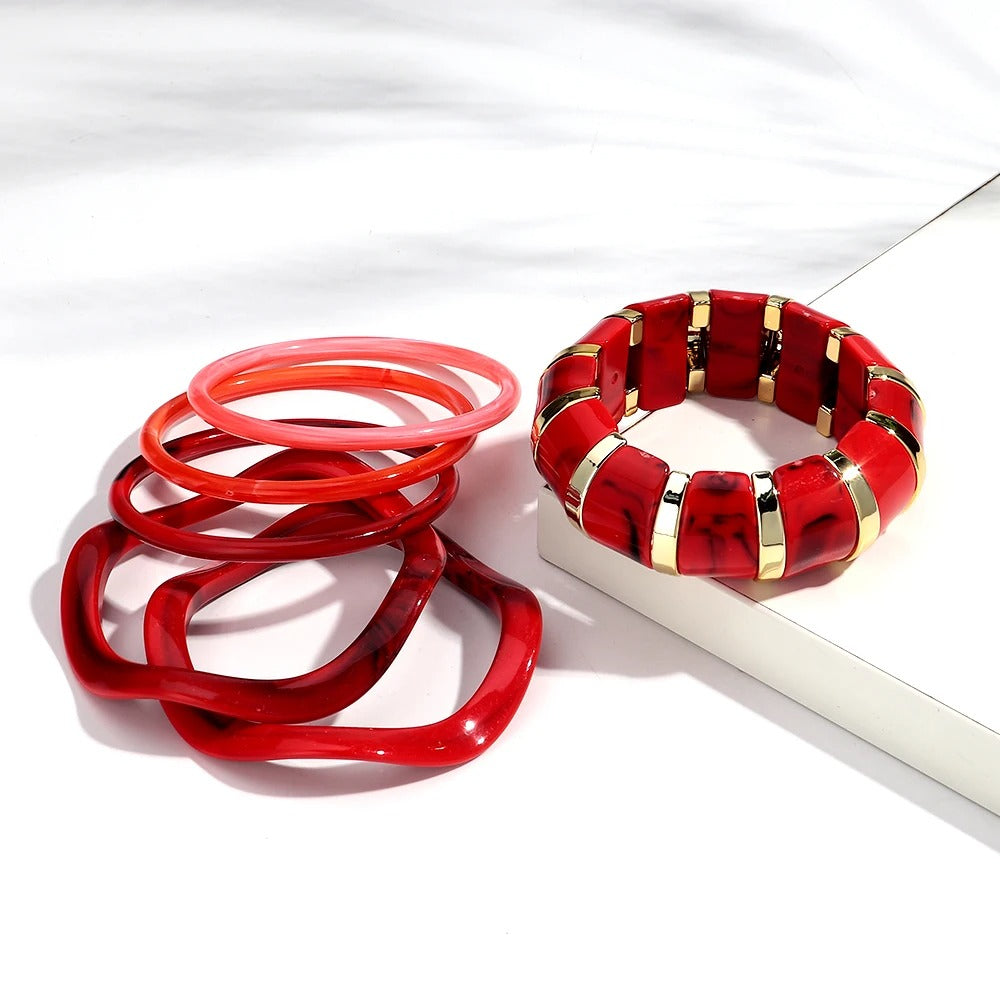 Jewel Tones Arm Stack Bangles