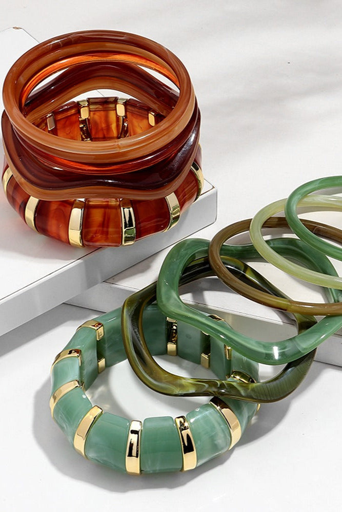Jewel Tones Arm Stack Bangles