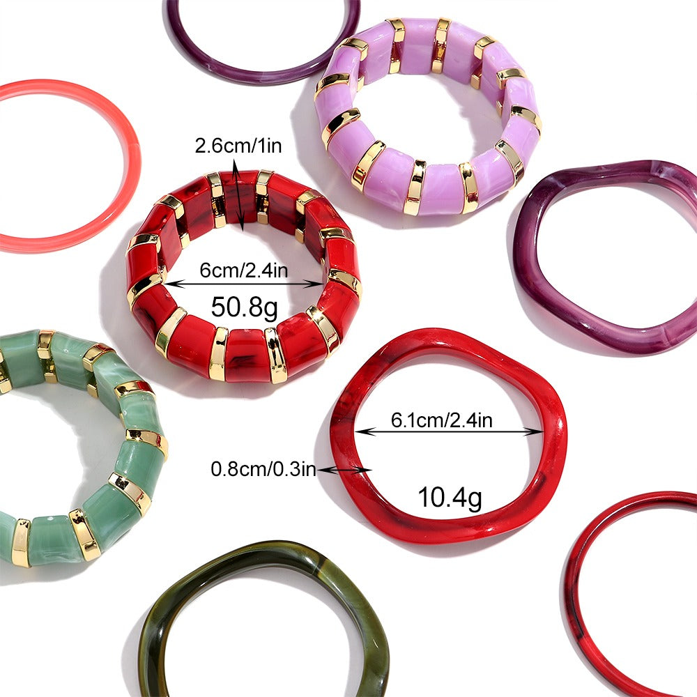 Jewel Tones Arm Stack Bangles